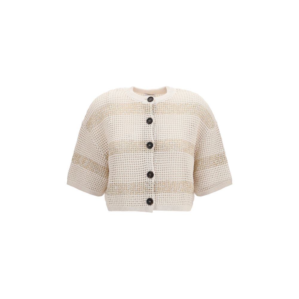 Brunello Cucinelli Beige Cotton Cardigan | Regal Royce