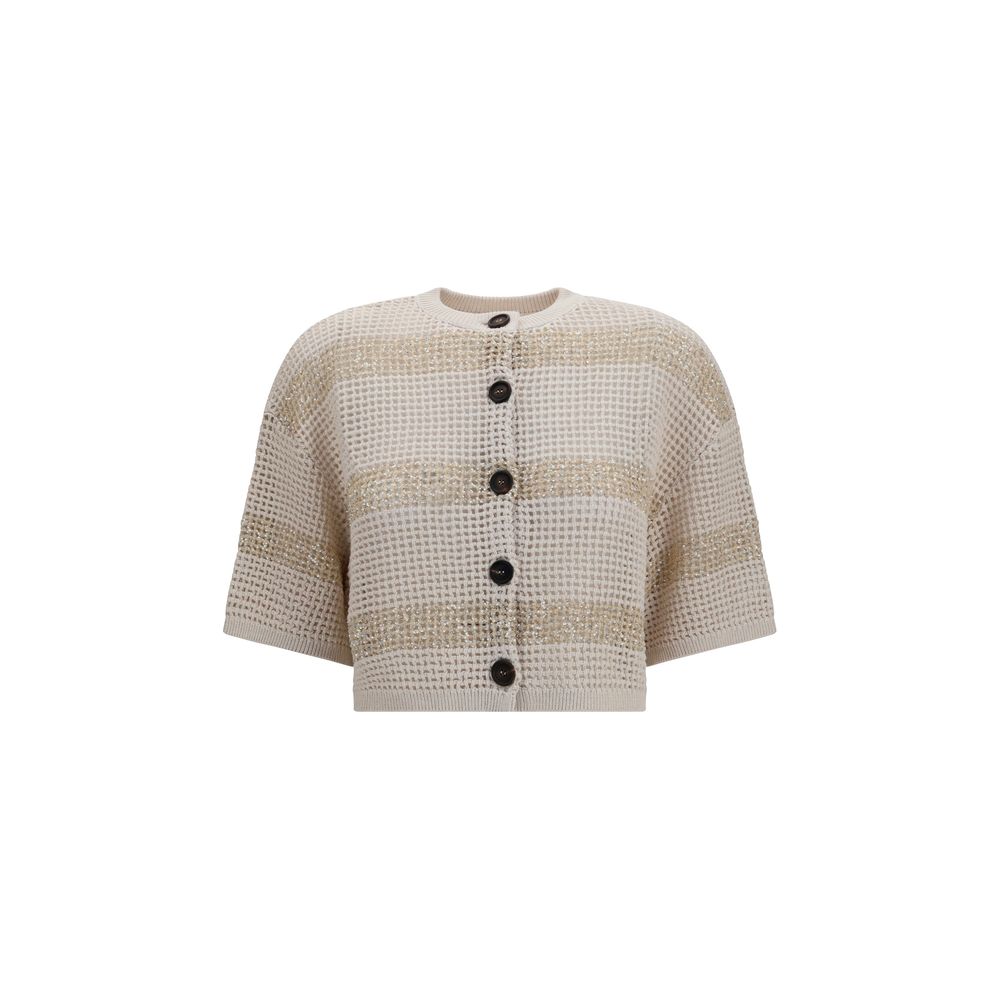 Brunello Cucinelli Beige Linen Cardigan | Regal Royce