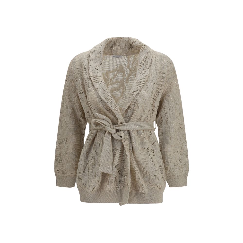 Brunello Cucinelli Beige Linen Cardigan | Regal Royce