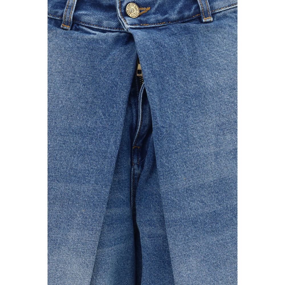 Balmain Blue Cotton Relaxed Fit Jeans | Regal Royce