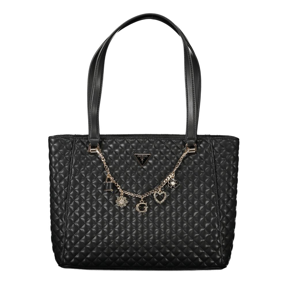 Guess Jeans Black Polyurethane Women Handbag | Regal Royce