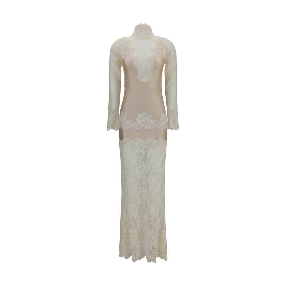 Rabanne Beige Polyamide Long Dress | Regal Royce