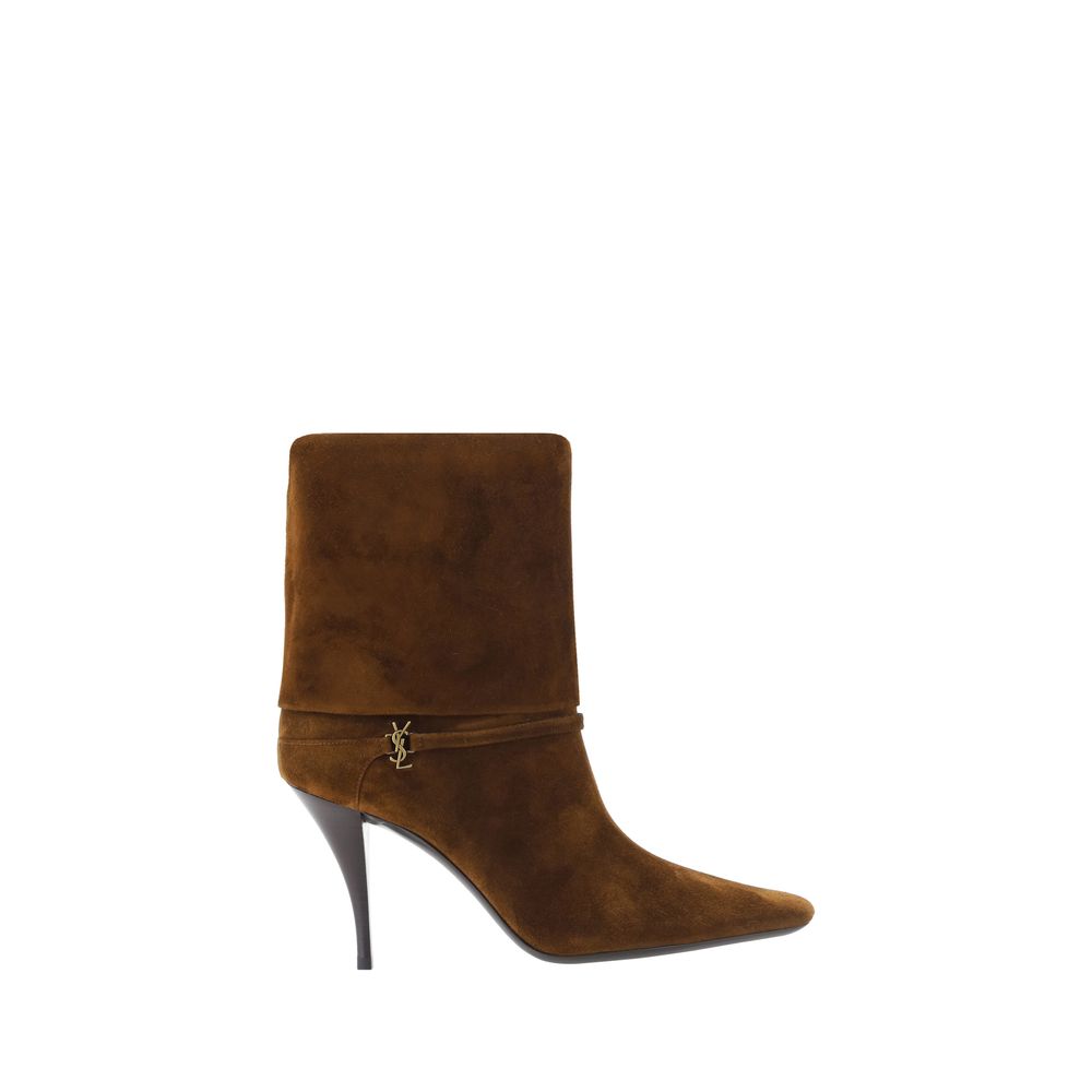 Saint Laurent Brown Calf Leather Bos Taurus Ankle Boots | Regal Royce