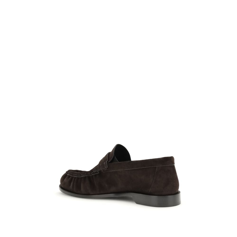 Saint Laurent Brown Calf Leather Bos Taurus Slip-On Loafers | Regal Royce