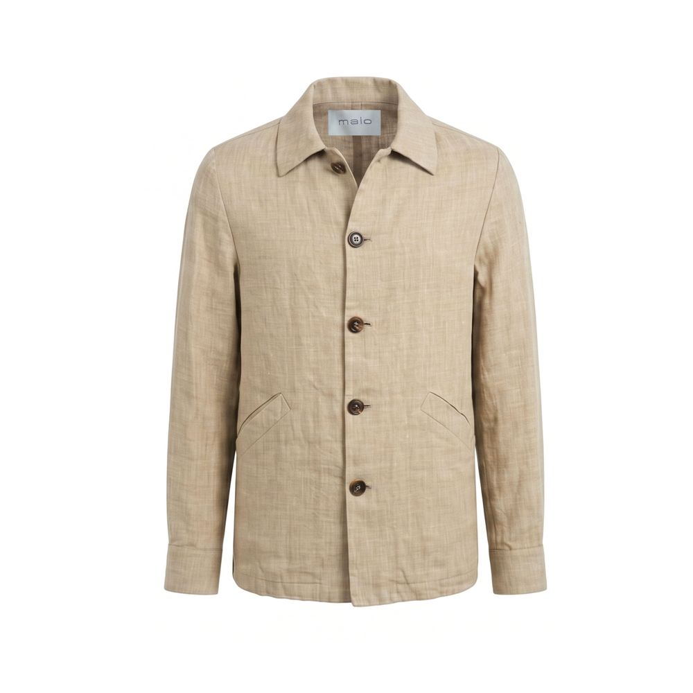 Malo Beige Linen Men Jacket | Regal Royce