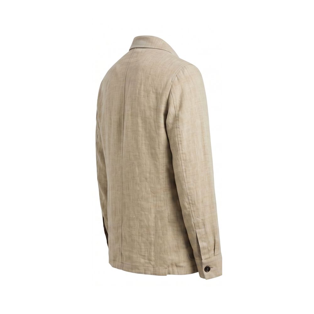 Malo Beige Linen Men Jacket | Regal Royce