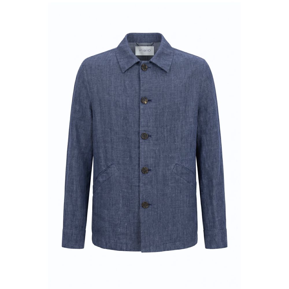 Malo Blue Linen Men's Jacket | Regal Royce