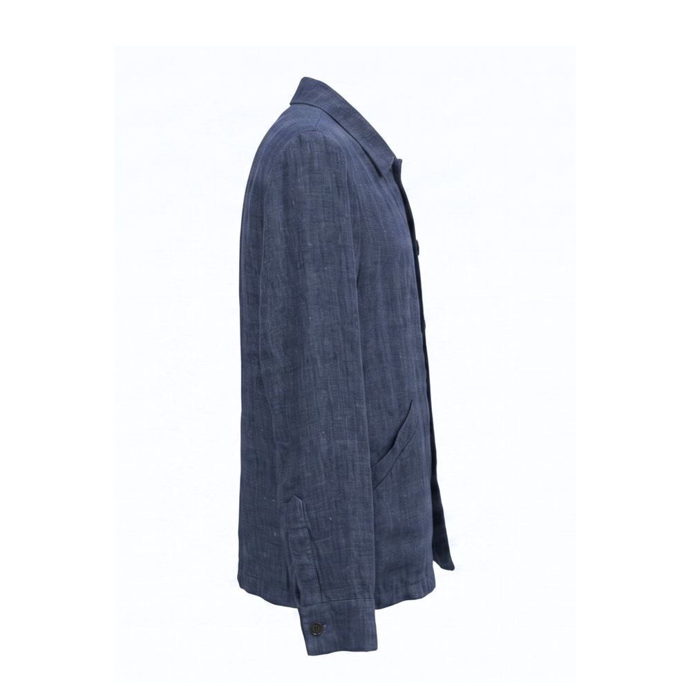 Malo Blue Linen Men's Jacket | Regal Royce
