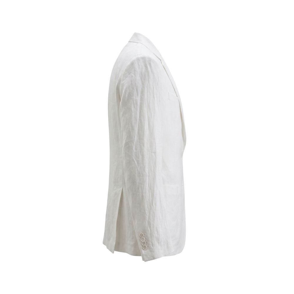 Malo White Linen Men's Jacket | Regal Royce