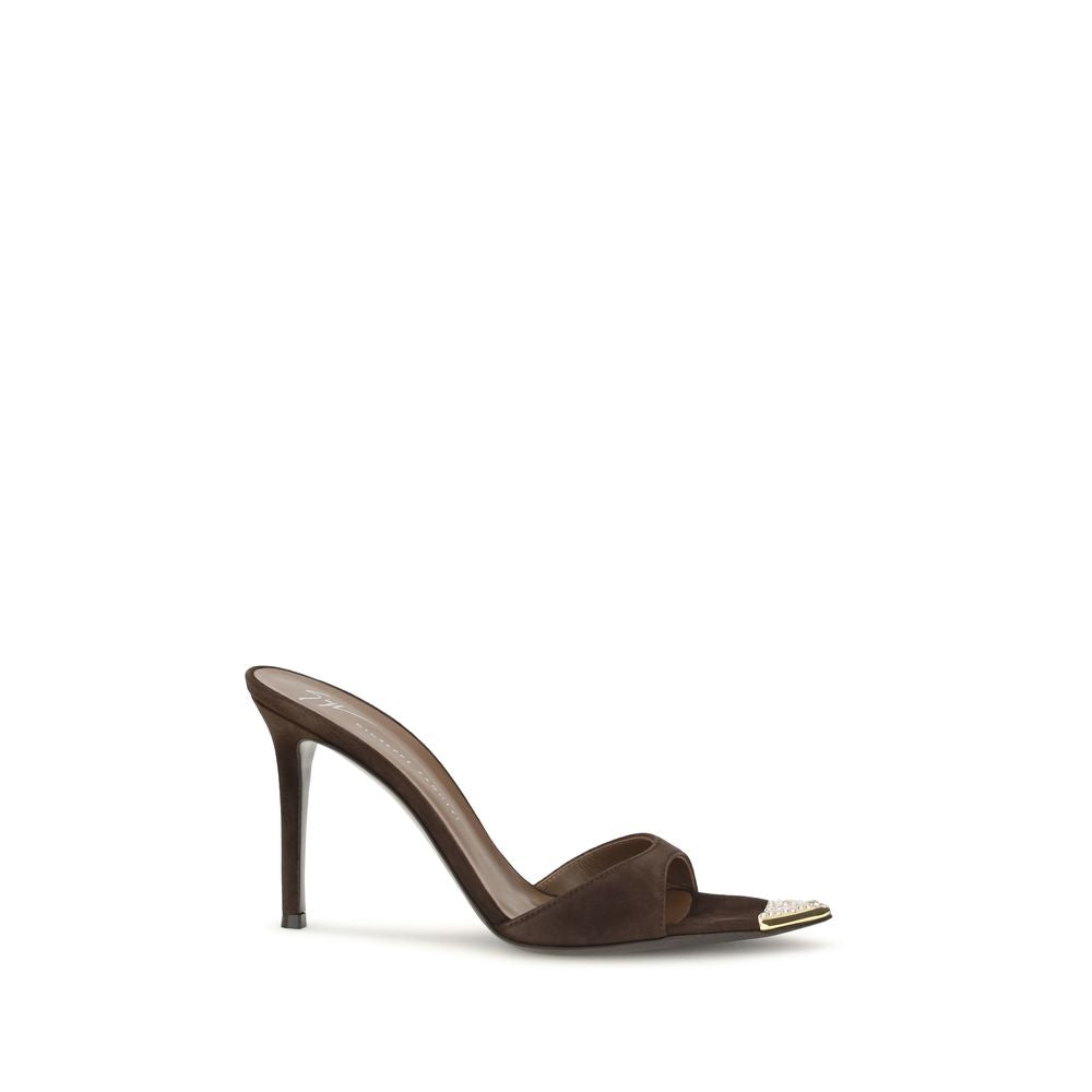 Giuseppe Zanotti Brown Calf Leather Bos Taurus Stiletto Heel Sandals | Regal Royce