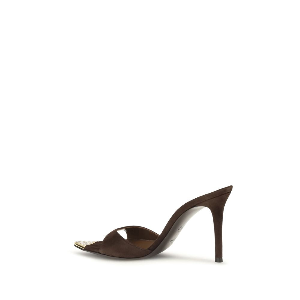 Giuseppe Zanotti Brown Calf Leather Bos Taurus Stiletto Heel Sandals | Regal Royce