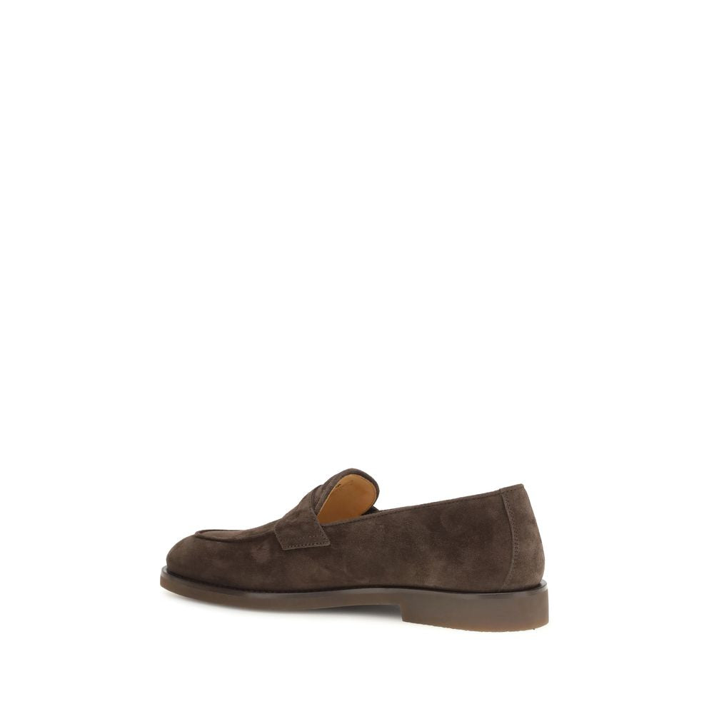 Brunello Cucinelli Brown Calf Leather Bos Taurus Slip-On Loafers | Regal Royce