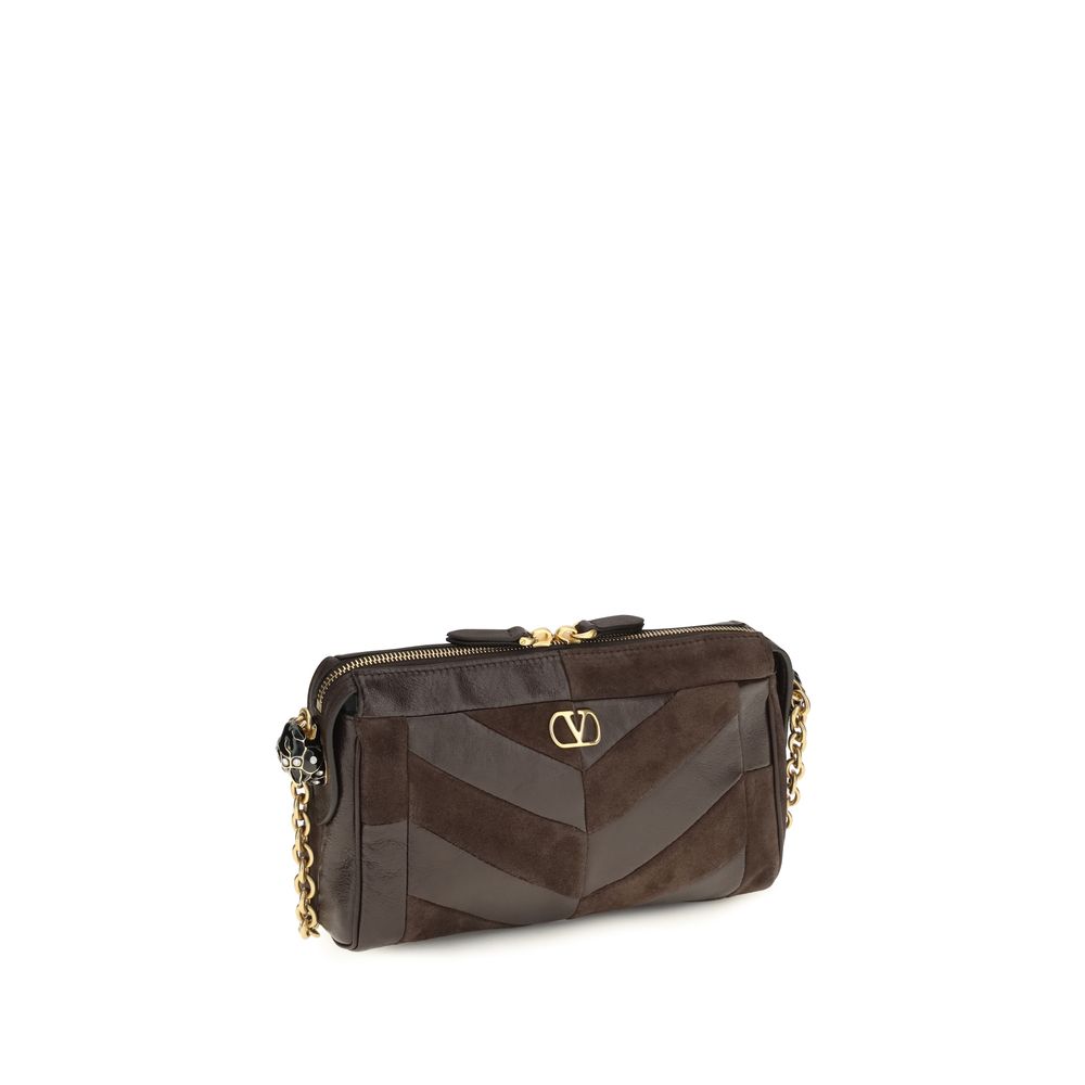 Valentino Garavani Brown Calf Leather Bos Taurus Shoulder Bag | Regal Royce