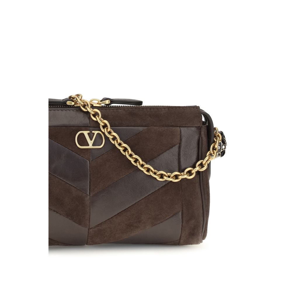 Valentino Garavani Brown Calf Leather Bos Taurus Shoulder Bag | Regal Royce