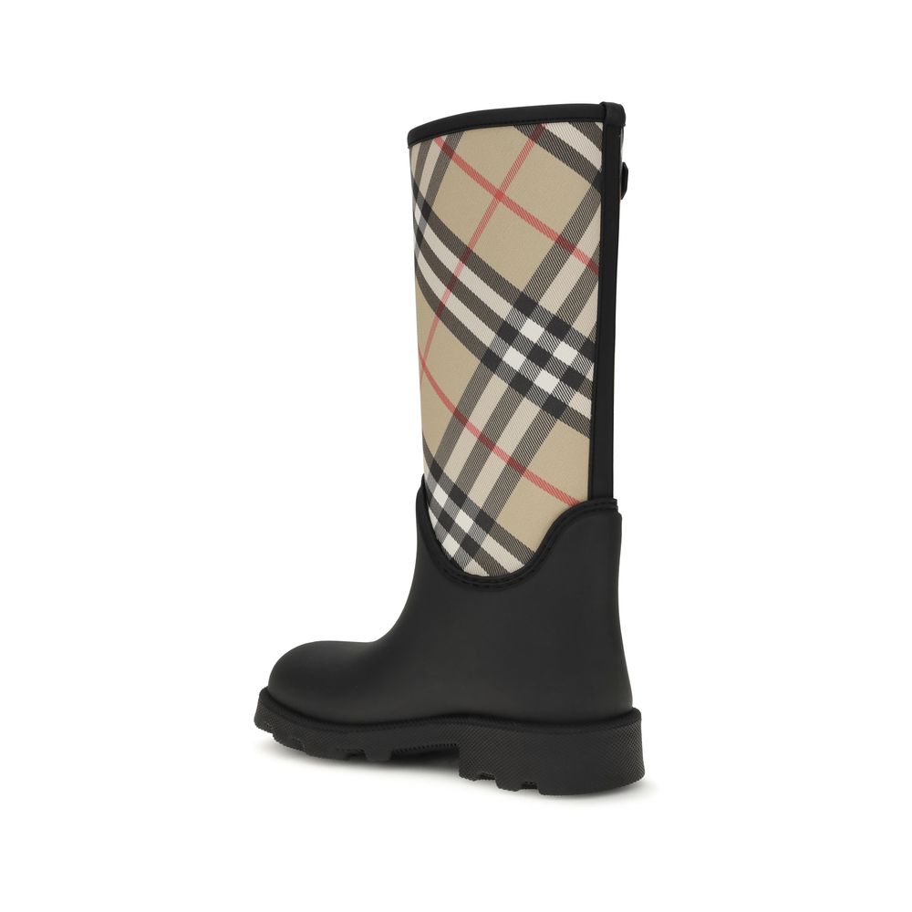 Burberry Black Rubber Rain Boots | Regal Royce