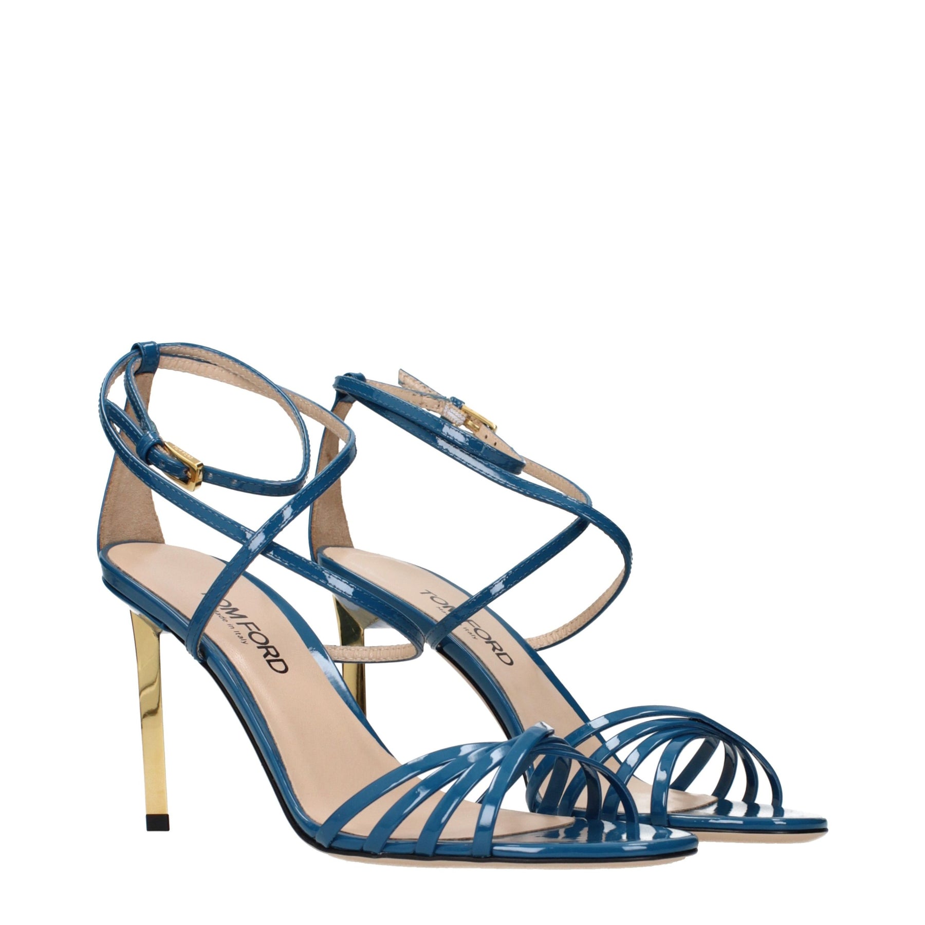 Tom Ford Blue Leather Stiletto Heel Sandals | Regal Royce