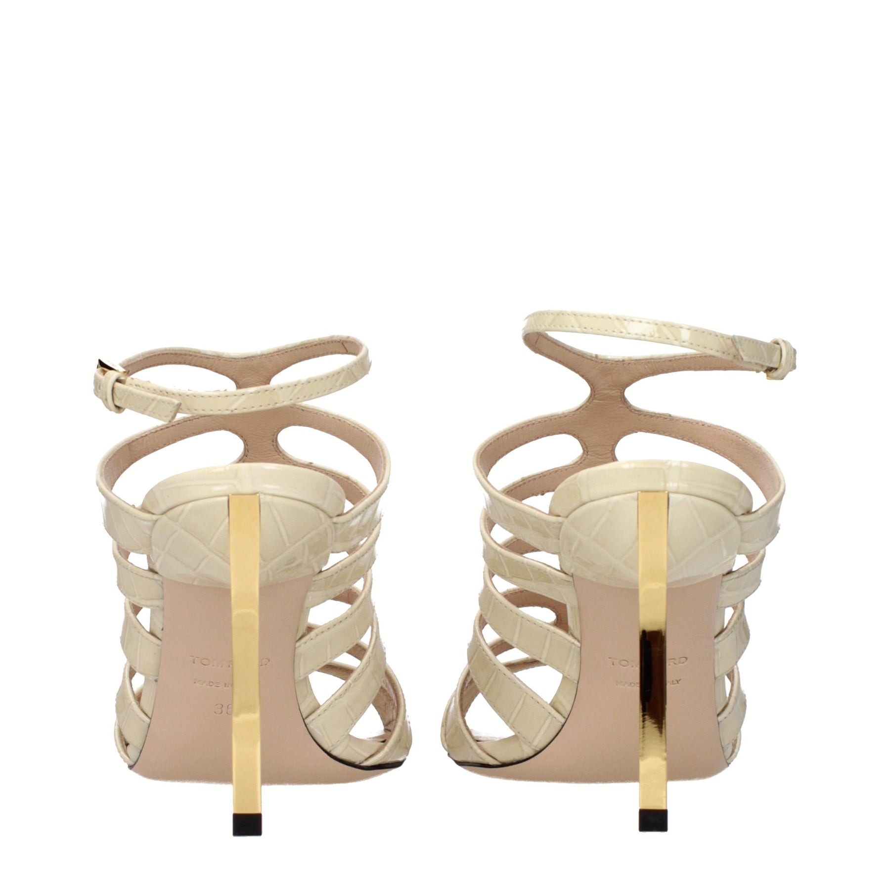 Tom Ford Beige Leather Stiletto Heel Sandals | Regal Royce
