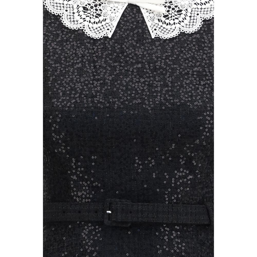 Self-Portrait Black Polyester Casual Dress | Regal Royce