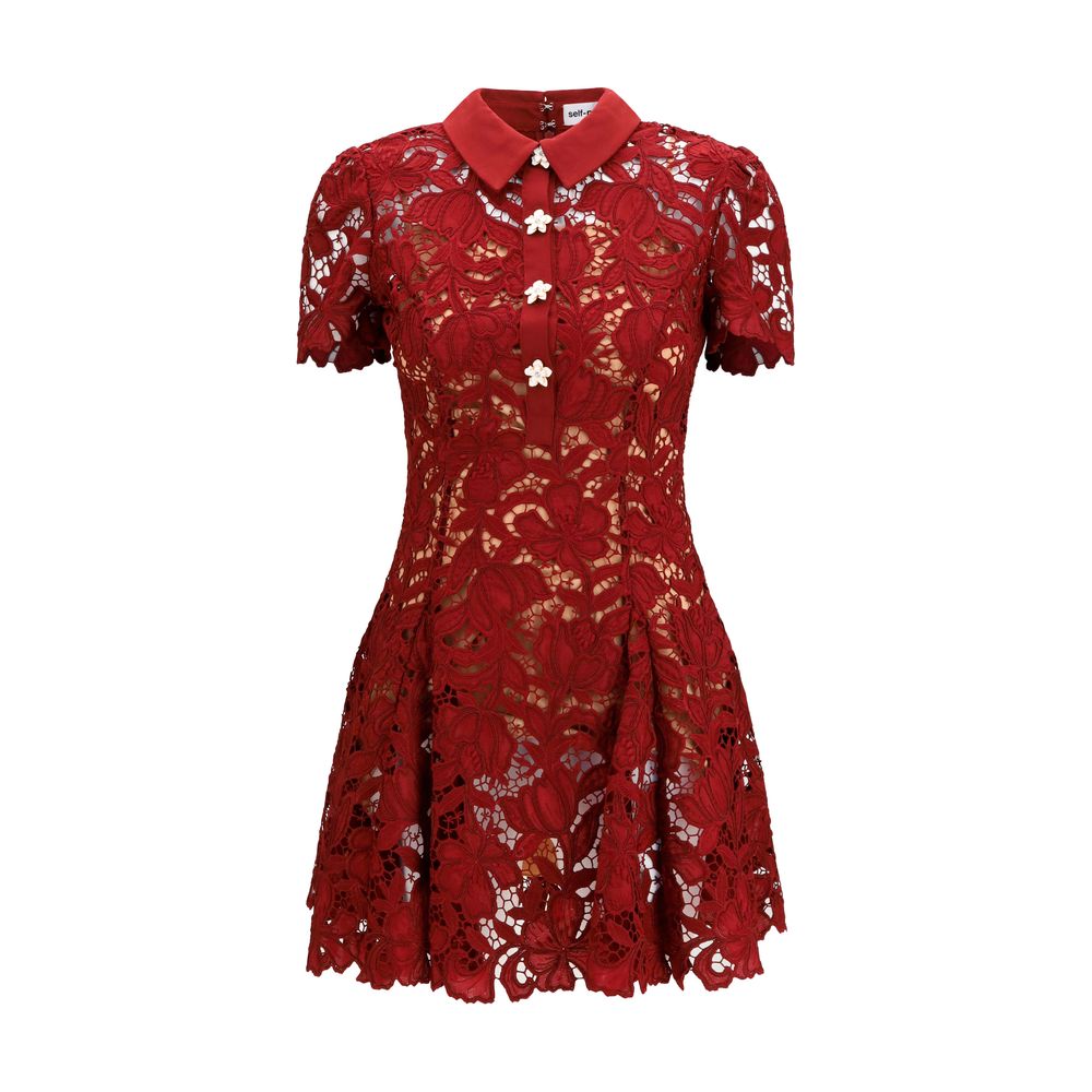 Self-Portrait Bordeaux Polyester Cocktail Dress | Regal Royce