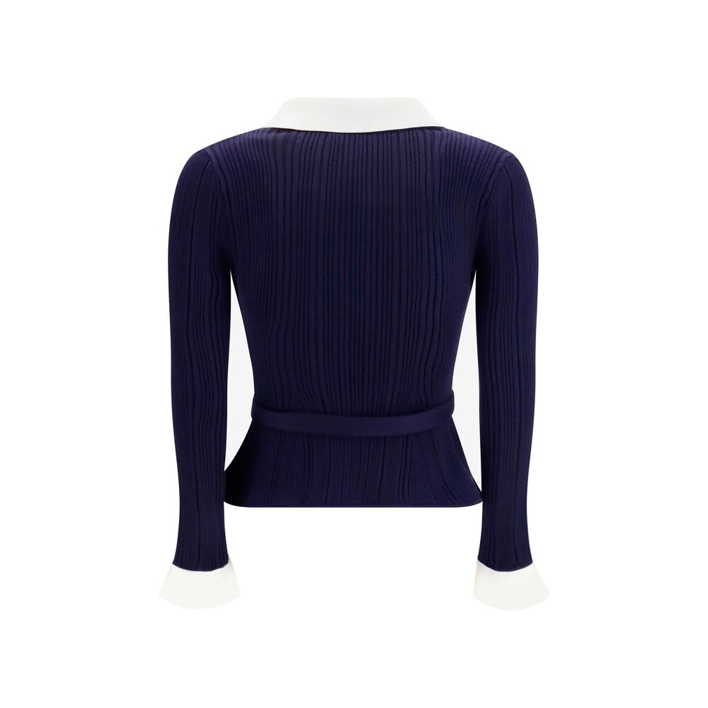 Self-Portrait Blue Polyamide Cardigan | Regal Royce