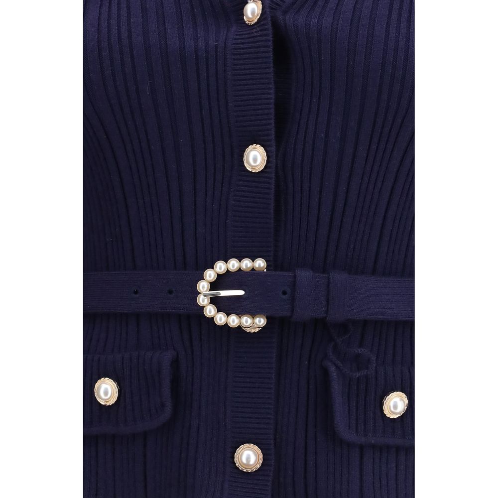 Self-Portrait Blue Polyamide Cardigan | Regal Royce