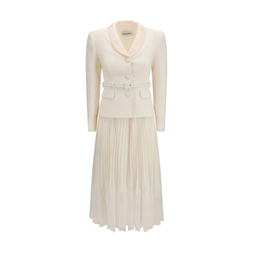 Self-Portrait Beige Polyester Cocktail Dress | Regal Royce