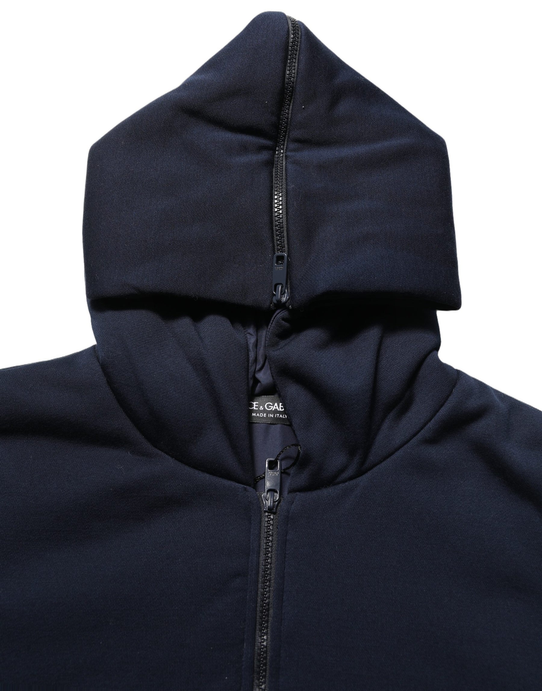 Dolce & Gabbana Black Cotton Full Zip Hooded Bomber Jacket | Regal Royce