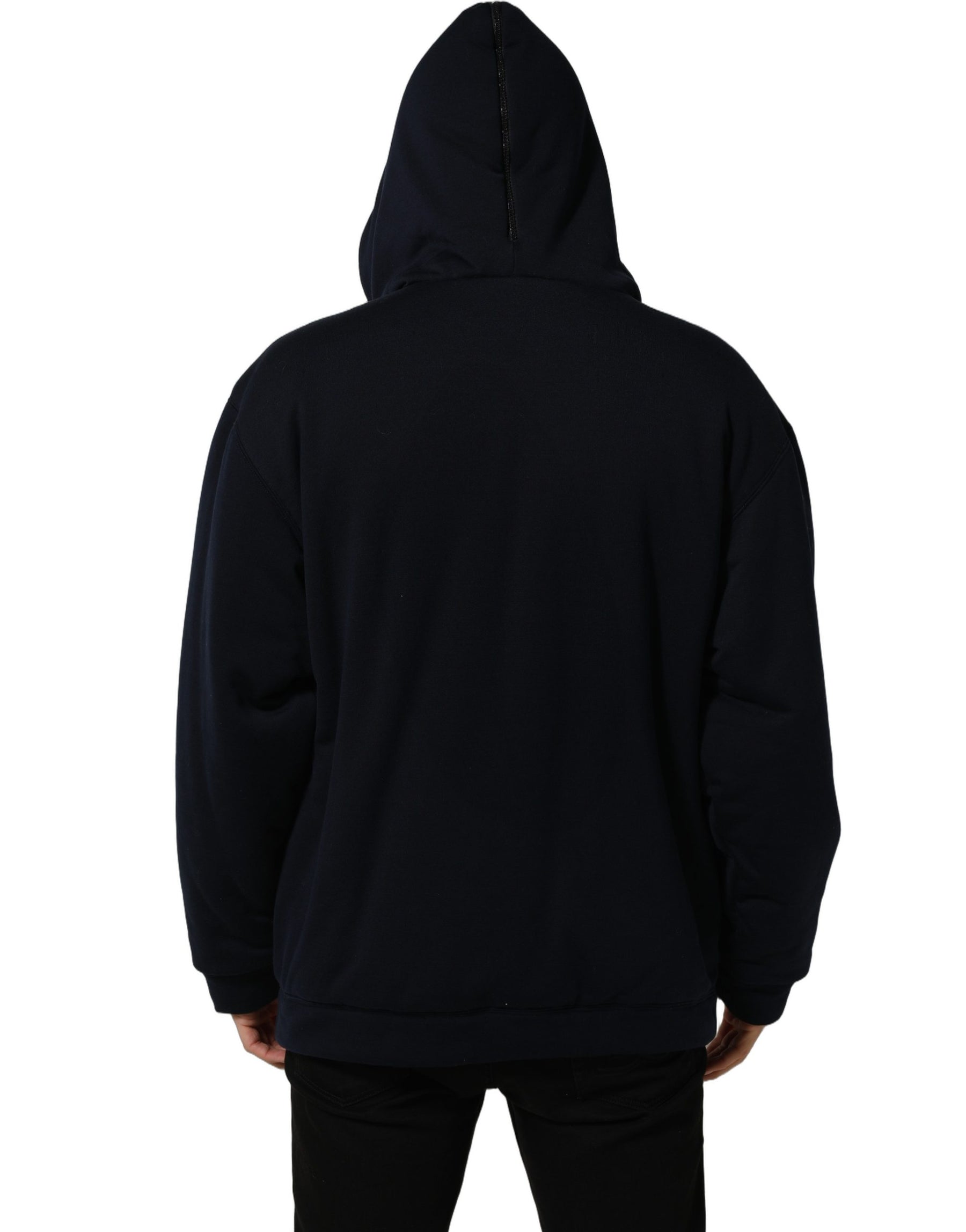 Dolce & Gabbana Black Cotton Full Zip Hooded Bomber Jacket | Regal Royce