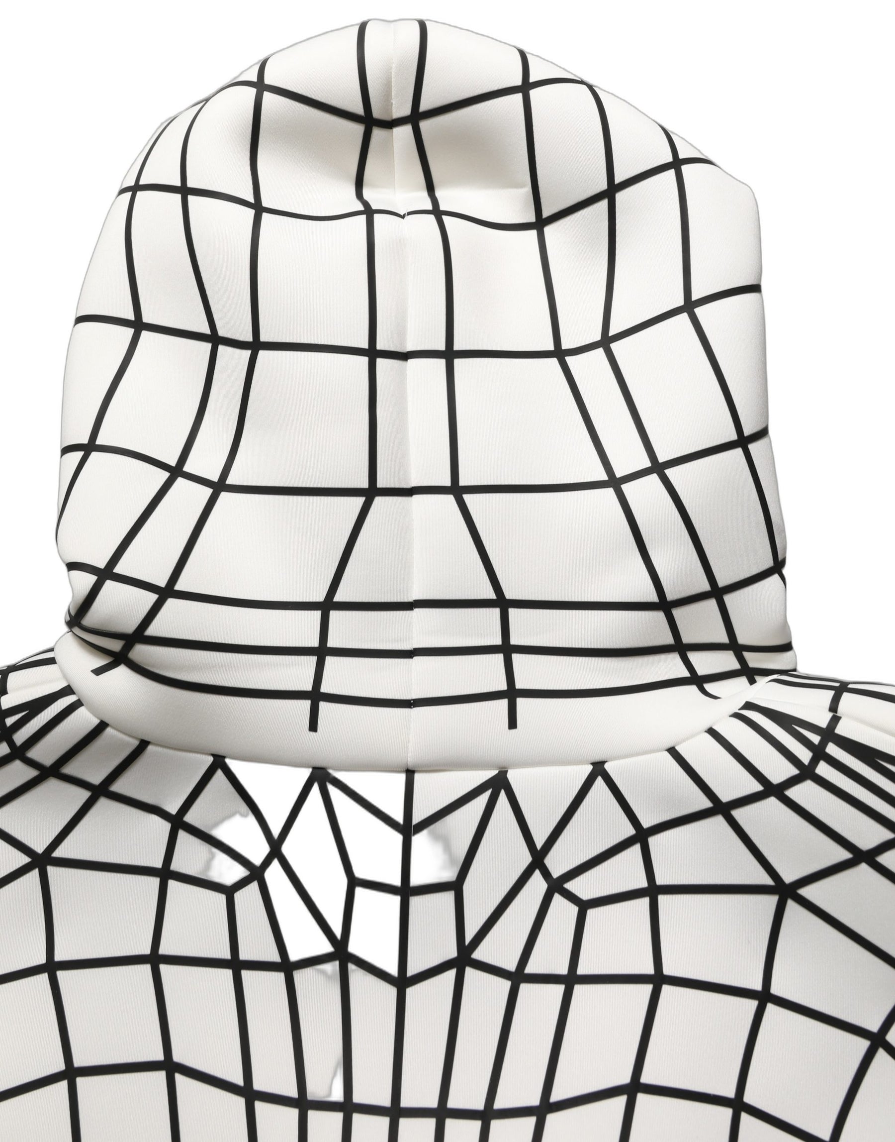 Dolce & Gabbana White Black WarpGrid Pattern Hoodie Sweater | Regal Royce