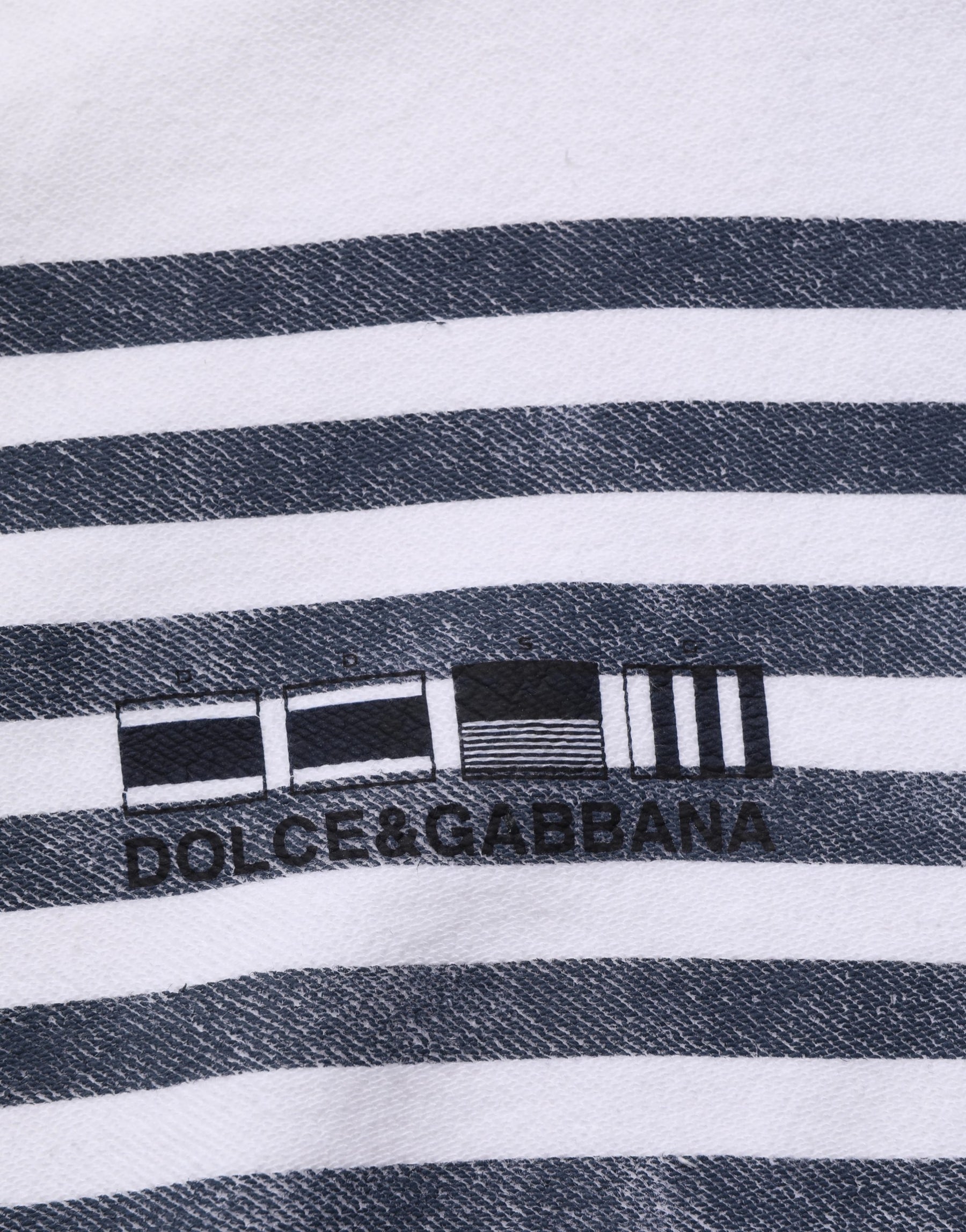 Dolce & Gabbana White Blue Stripe Hooded Sweatshirt Sweater | Regal Royce