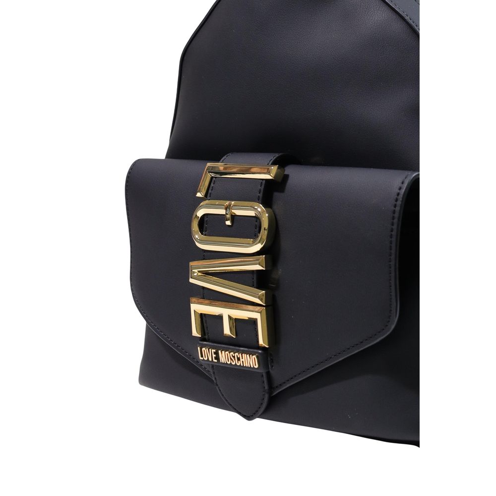 Love Moschino Black Polyethylene Backpack | Regal Royce