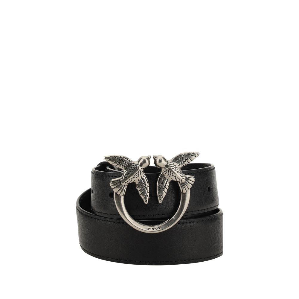 PINKO Black Calf Leather Bos Taurus Regular Belt | Regal Royce