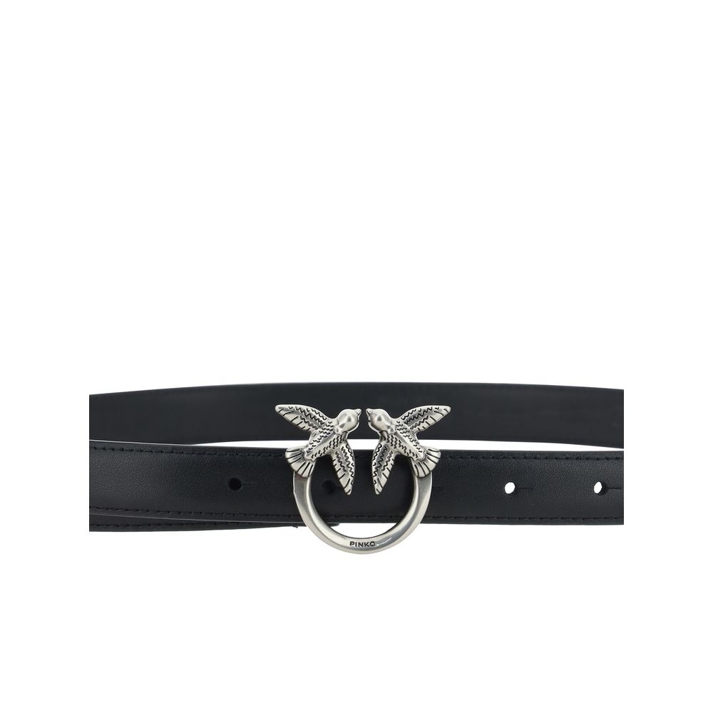 PINKO Black Calf Leather Bos Taurus Regular Belt | Regal Royce