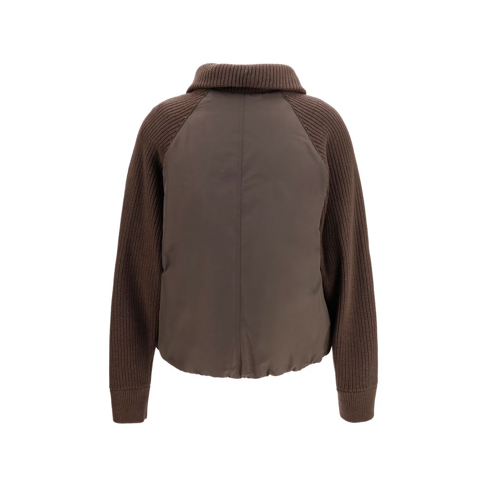 Brunello Cucinelli Brown Polyester Full-Length Jacket | Regal Royce