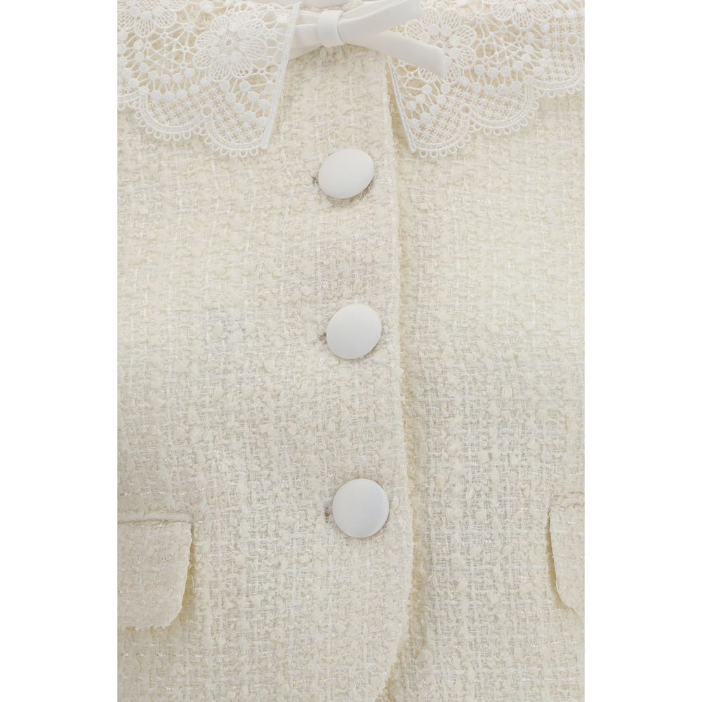 Self-Portrait Beige Polyester Full-Length Jacket | Regal Royce