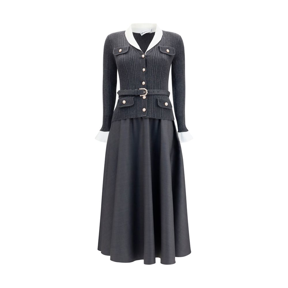 Self-Portrait Gray Polyamide Casual Dress | Regal Royce