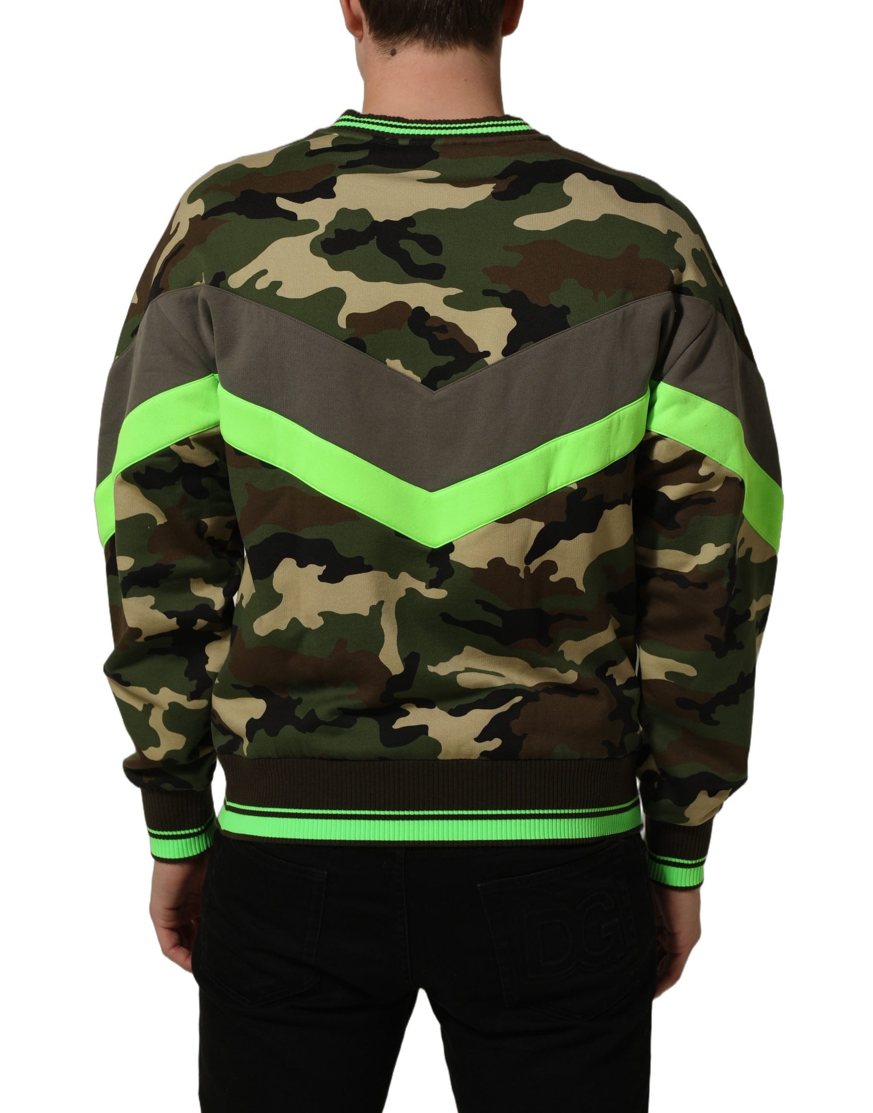 Dolce & Gabbana Multicolor Camouflage Sweatshirt Men Sweater | Regal Royce