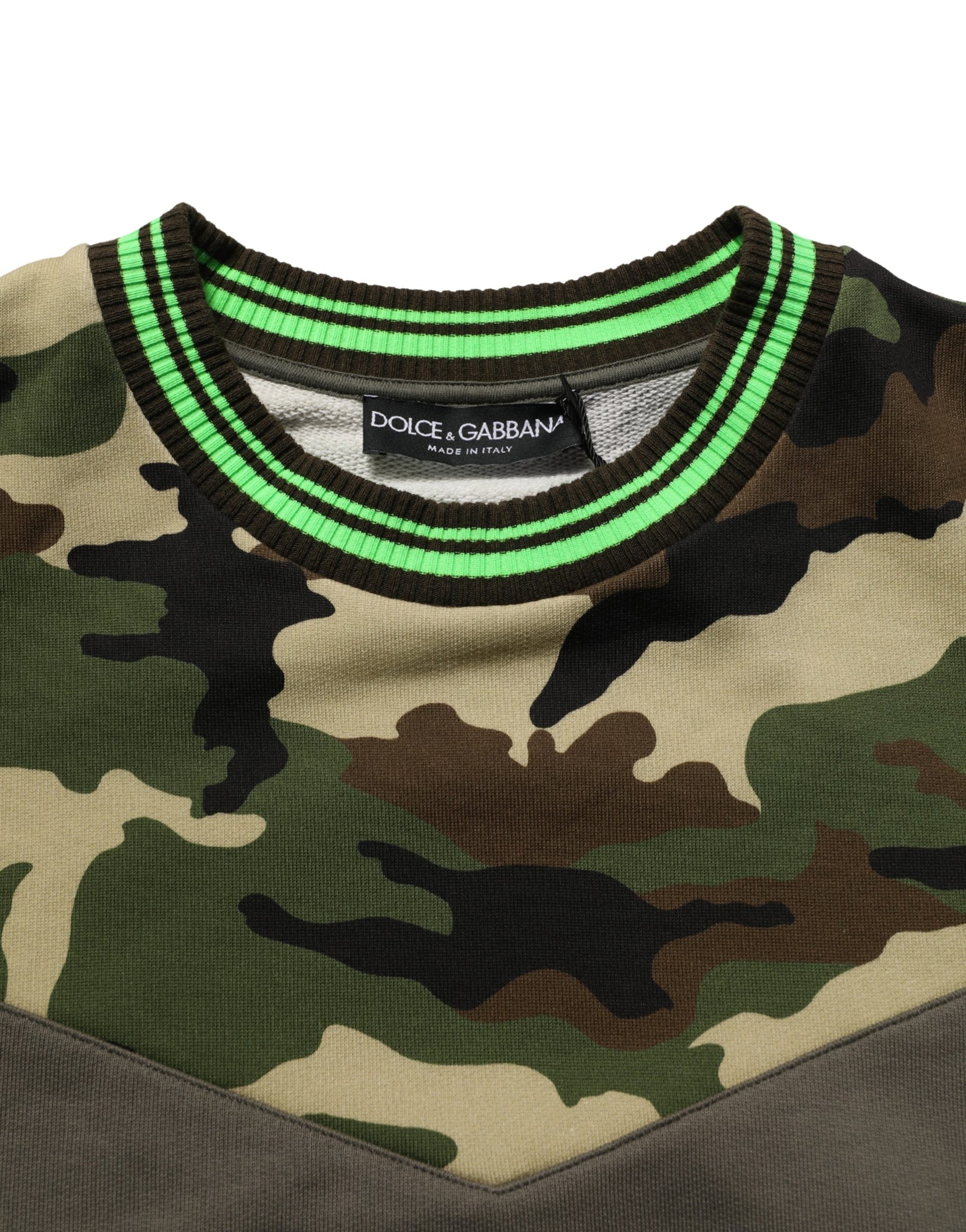 Dolce & Gabbana Multicolor Camouflage Sweatshirt Men Sweater | Regal Royce