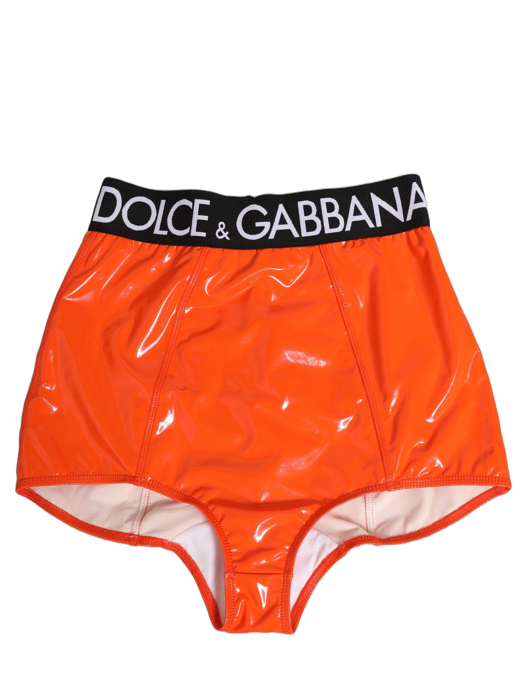 Dolce & Gabbana Orange Polyester Logo High Waist Girdle Underwear | Regal Royce