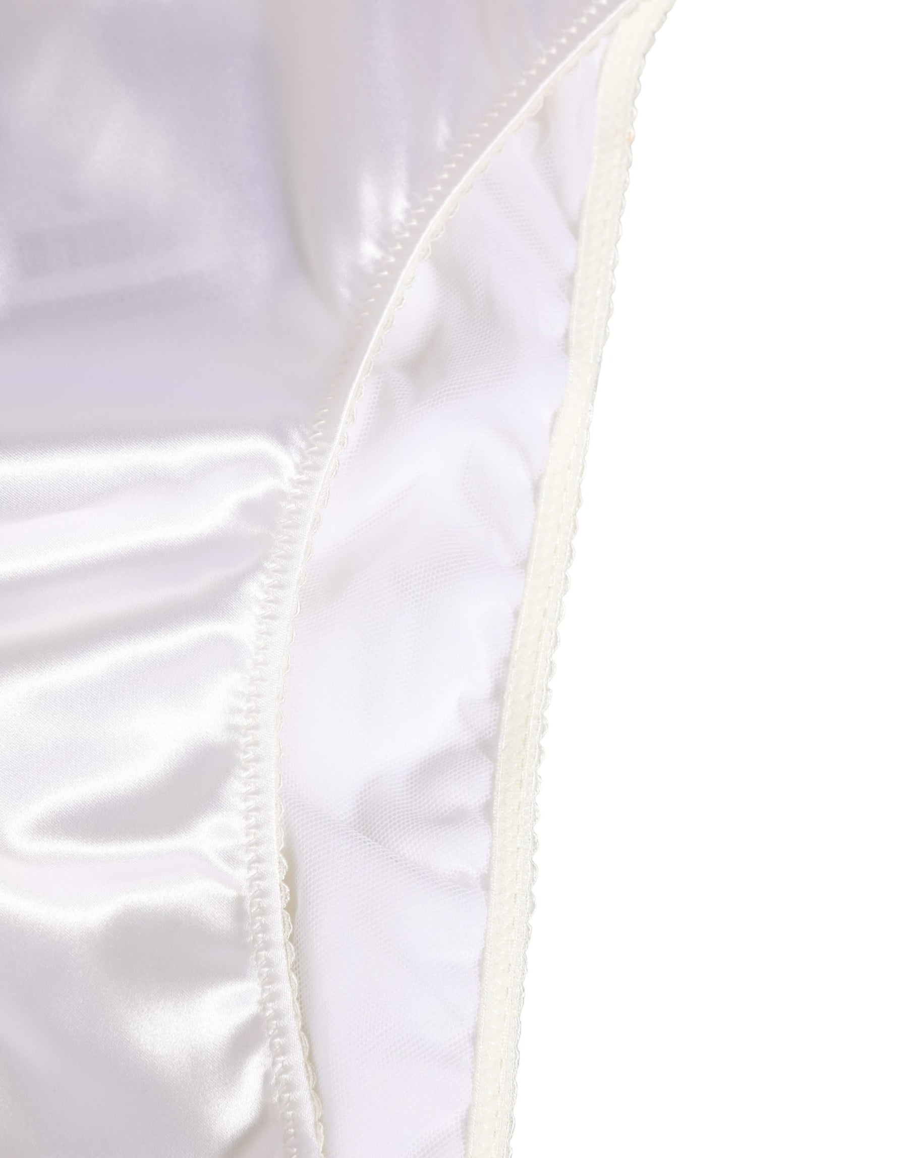 Dolce & Gabbana White Satin High-Waist Brief Logo Women Underwear | Regal Royce