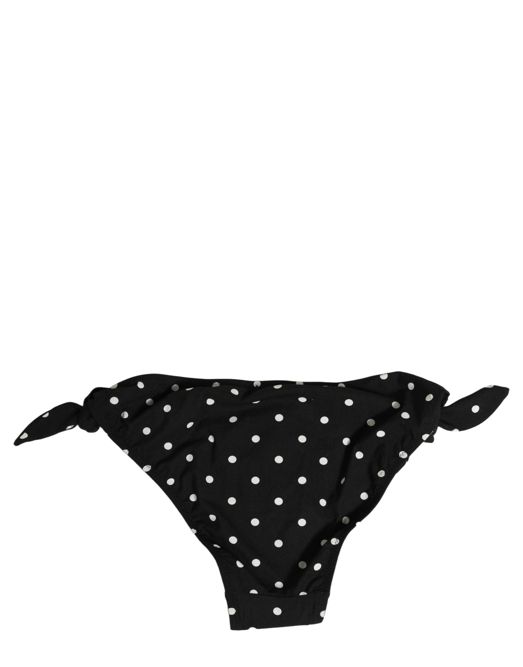Dolce & Gabbana Black Polka Dot Swimwear Beachwear Bottom Bikini | Regal Royce