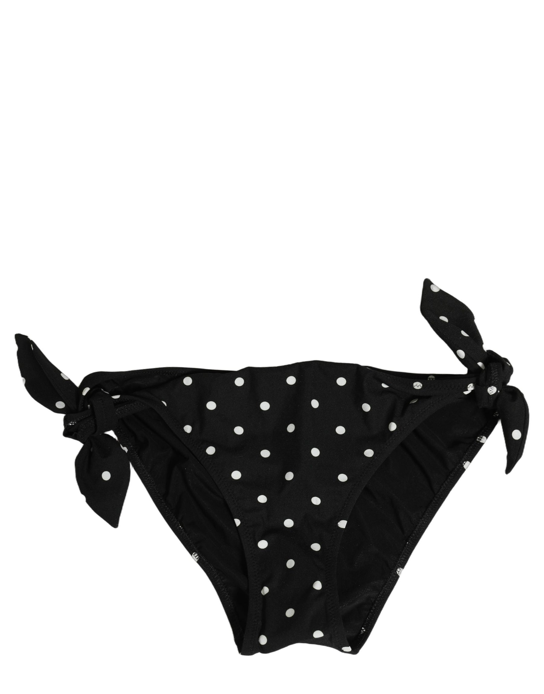 Dolce & Gabbana Black Polka Dot Swimwear Beachwear Bottom Bikini | Regal Royce