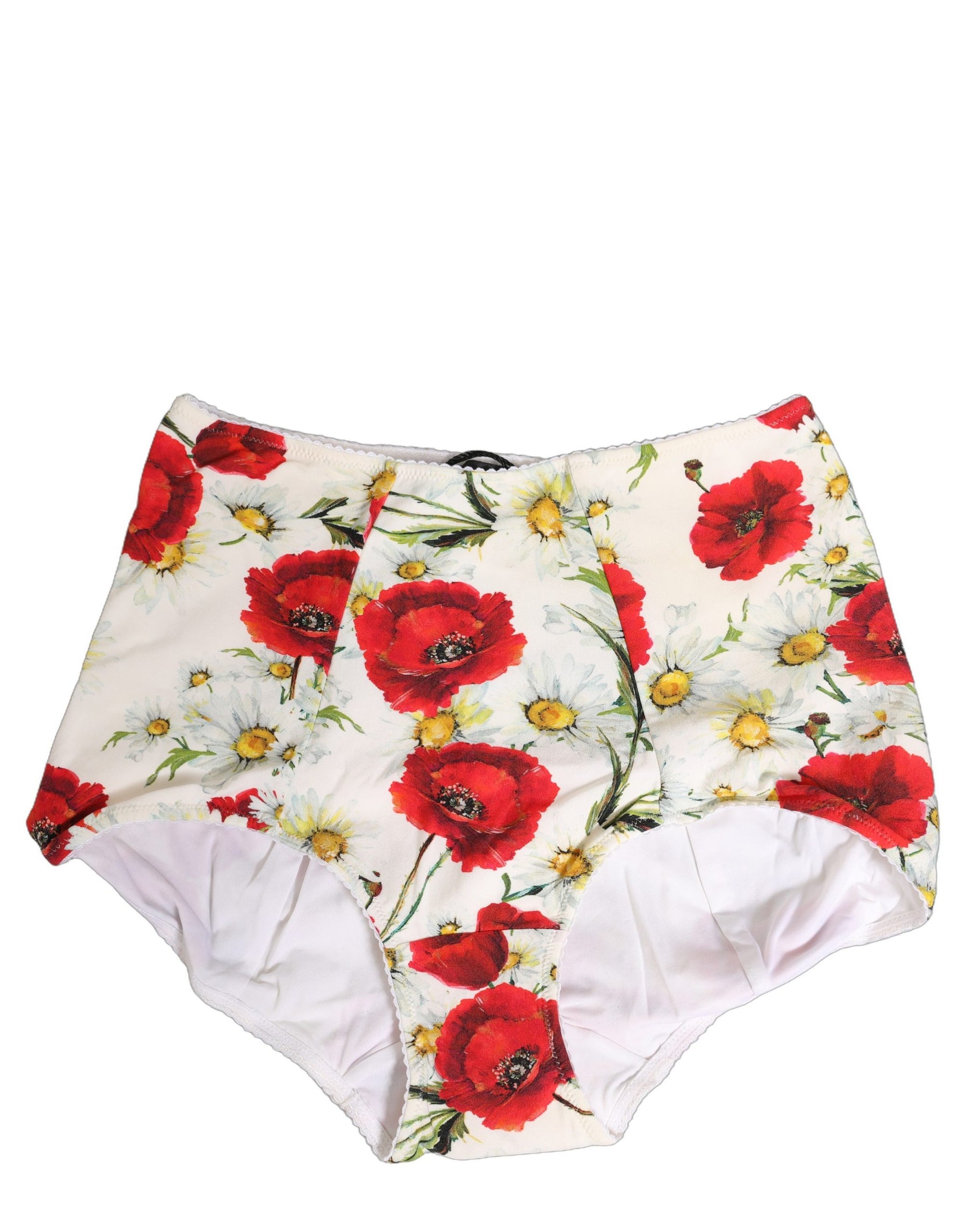 Dolce & Gabbana White Nylon Floral High Waisted Girdle Underwear | Regal Royce