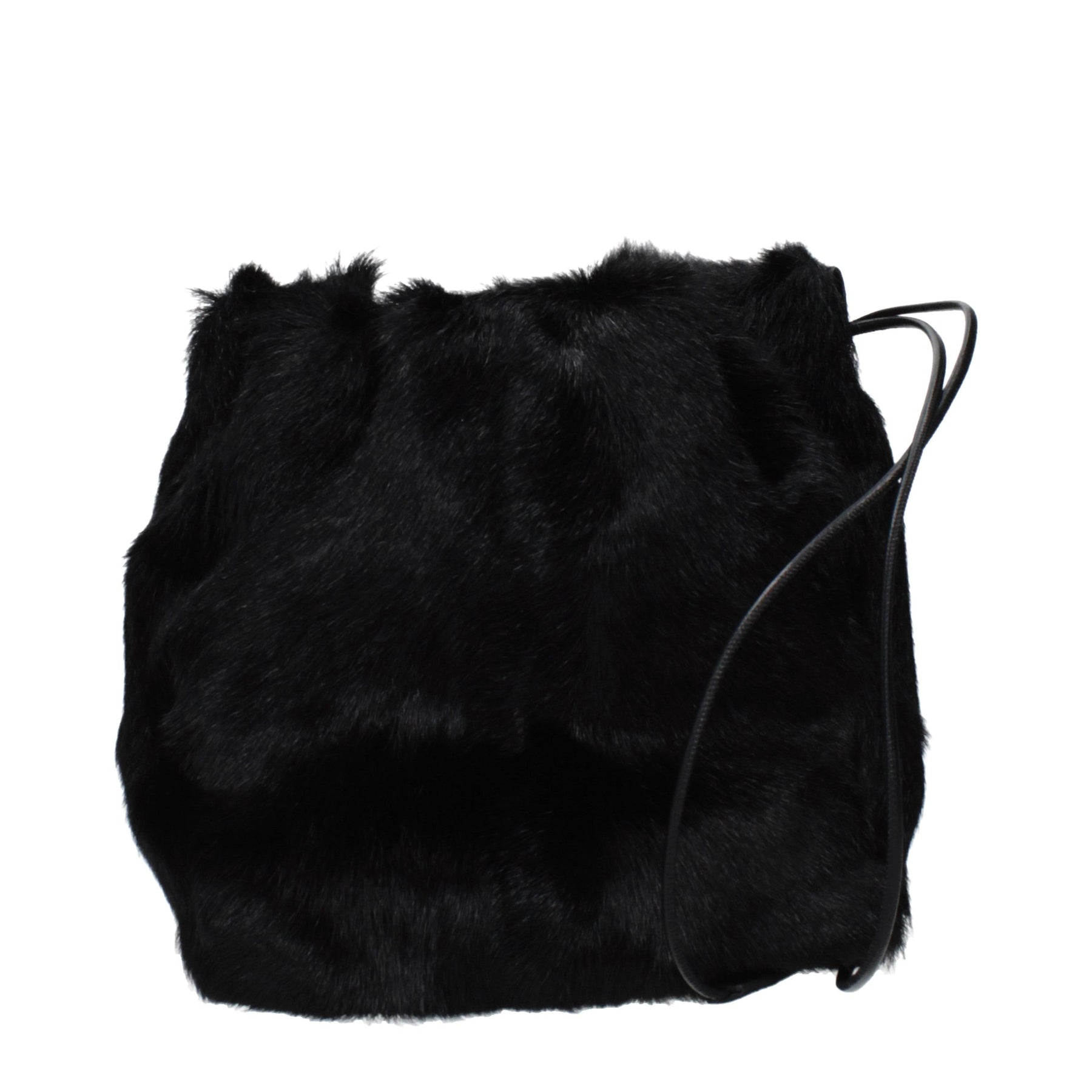 Jil Sander Black Fur Shoulder Bag | Regal Royce