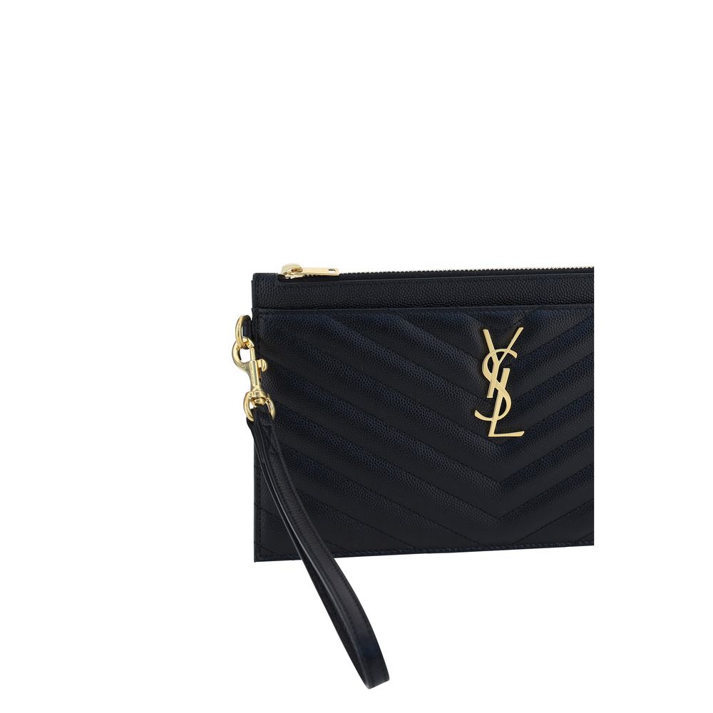 Saint Laurent Black Calf Leather Bos Taurus Clutch Bag | Regal Royce