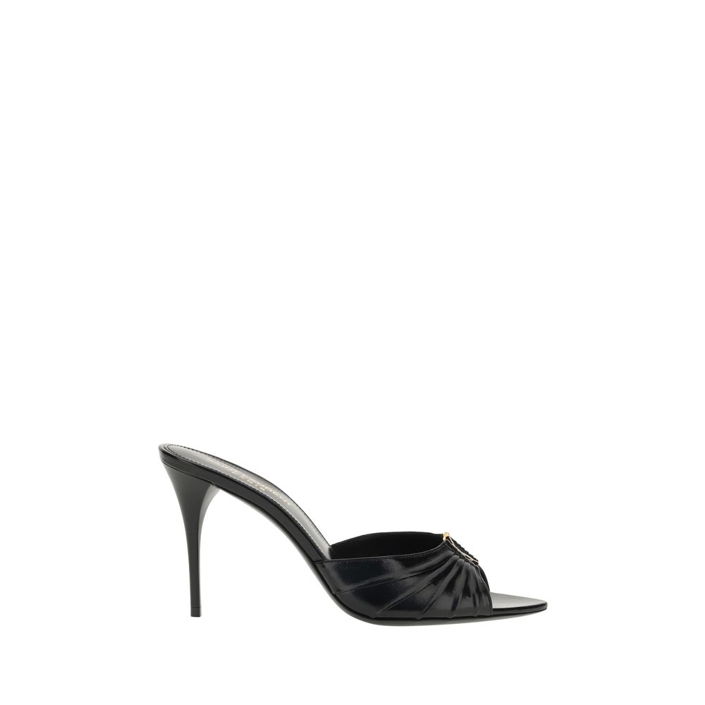 Saint Laurent Black Lamb Ovis Aries Aries Stiletto Heel Sandals | Regal Royce