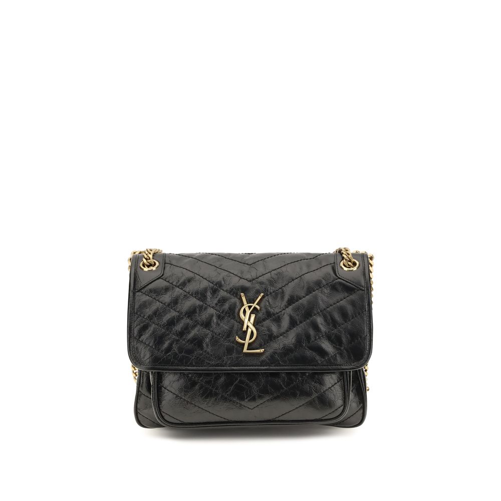 Saint Laurent Black Calf Leather Bos Taurus Shoulder Bag | Regal Royce