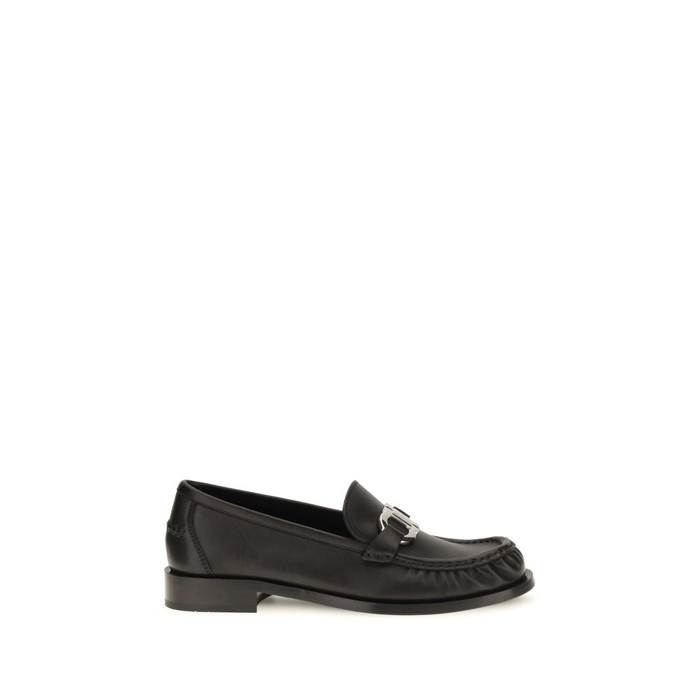 Ferragamo Black Calf Leather Bos Taurus Slip-On Loafers | Regal Royce