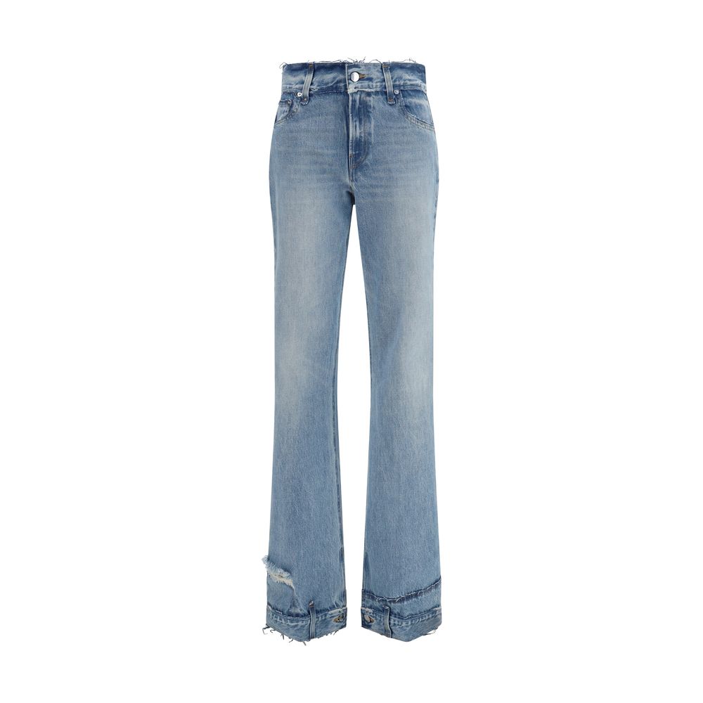 Haikure Blue Cotton Flared Jeans | Regal Royce