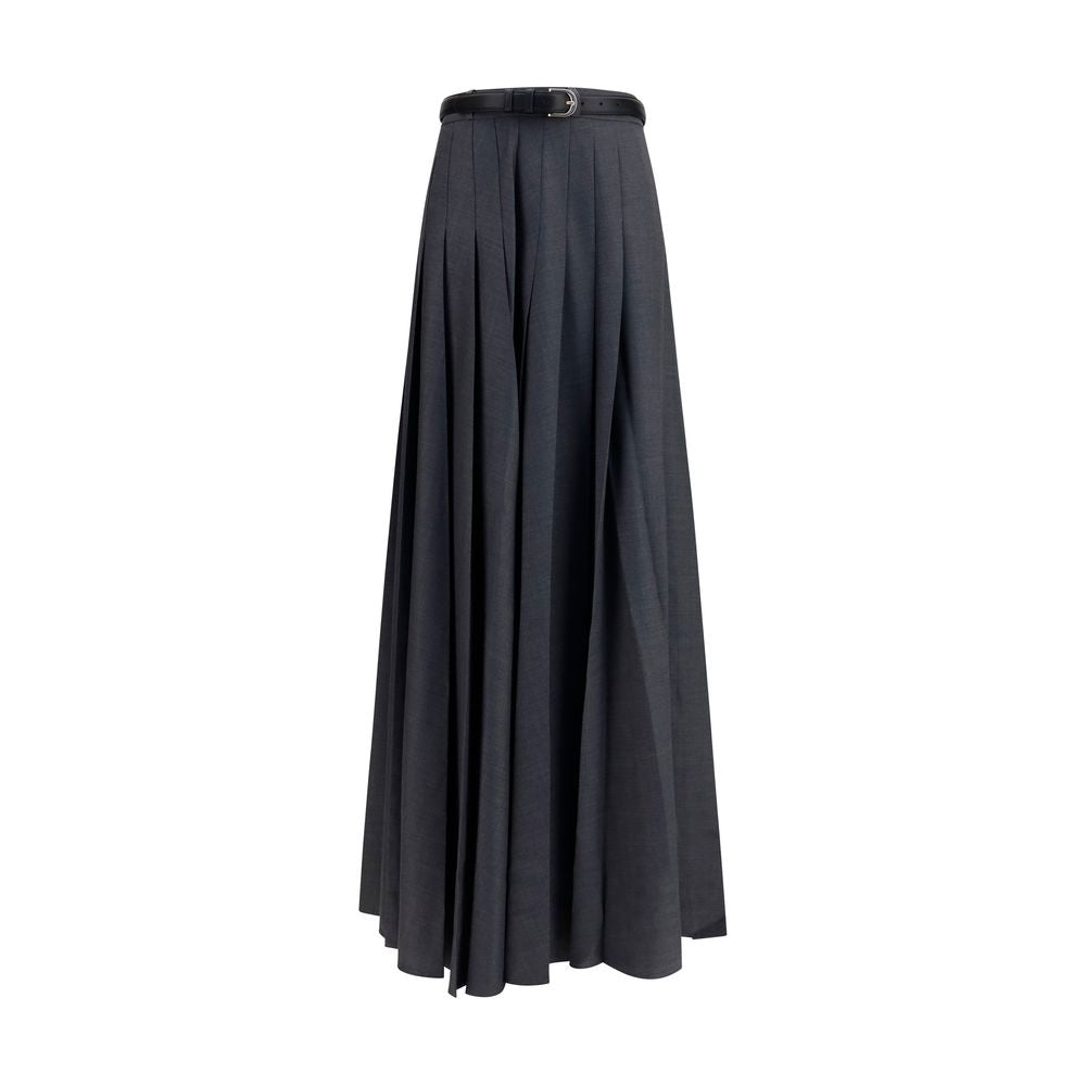 Self-Portrait Gray Polyester Long Skirt | Regal Royce